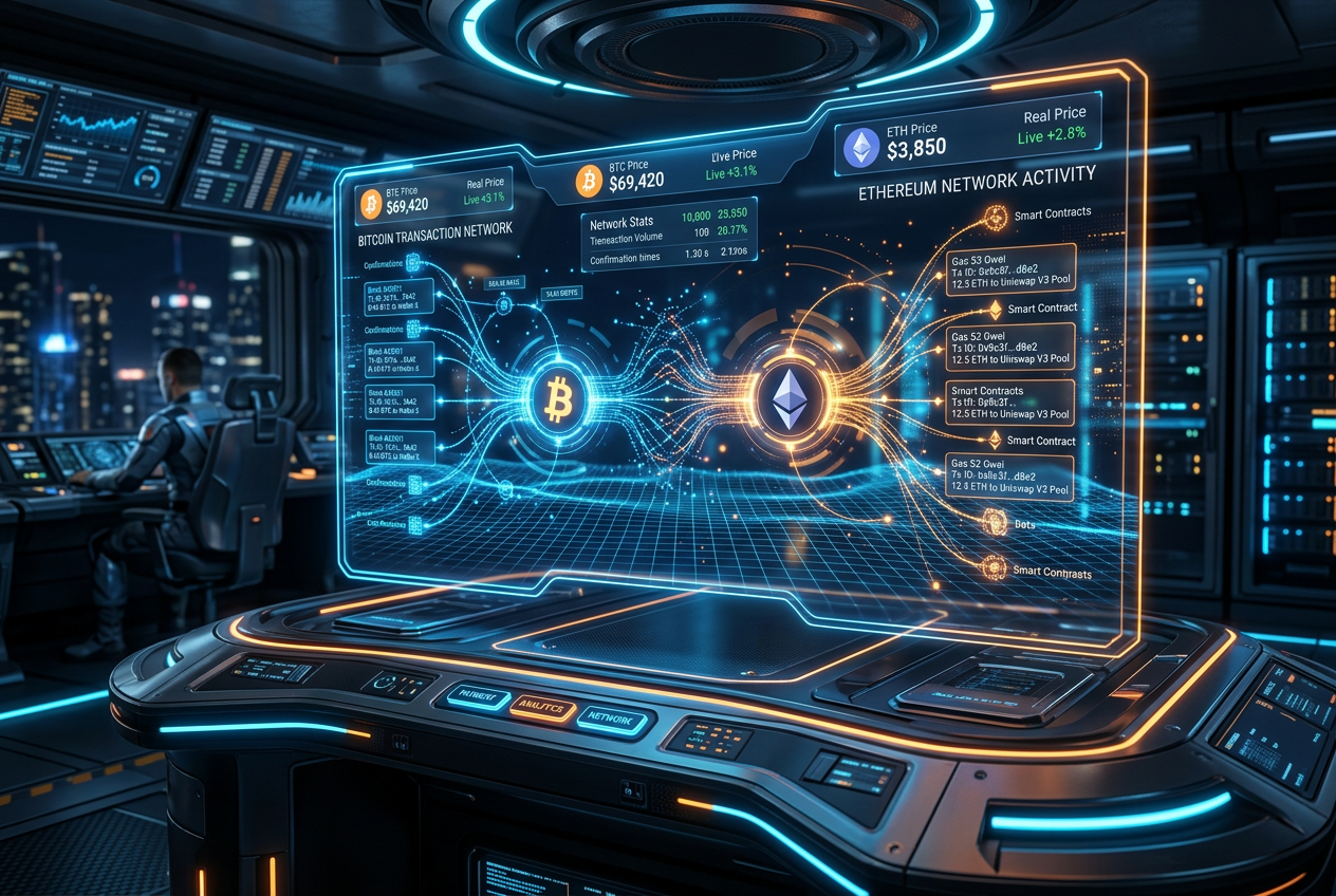 Vizualizace krypto platebních protokolů v moderním designu